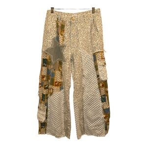 POL Flare Floral Patchwork Crochet Cargo Pants Star M